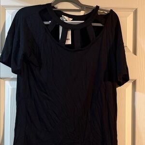 Lush Black Short Sleeve Top